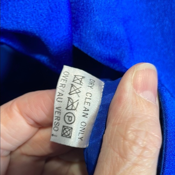 Liz Claiborne NIGHT - Vintage Cobalt Blue Sheath Maxi Dress with Flutter Sleeves - Picture 10 of 12